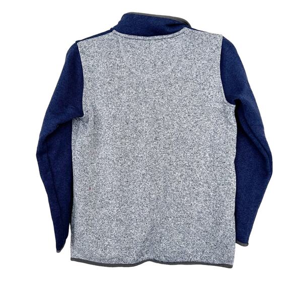 LL Bean Gray Blue Quarter Snap Sweater Sz L 14-16 Kids - Picture 5 of 7